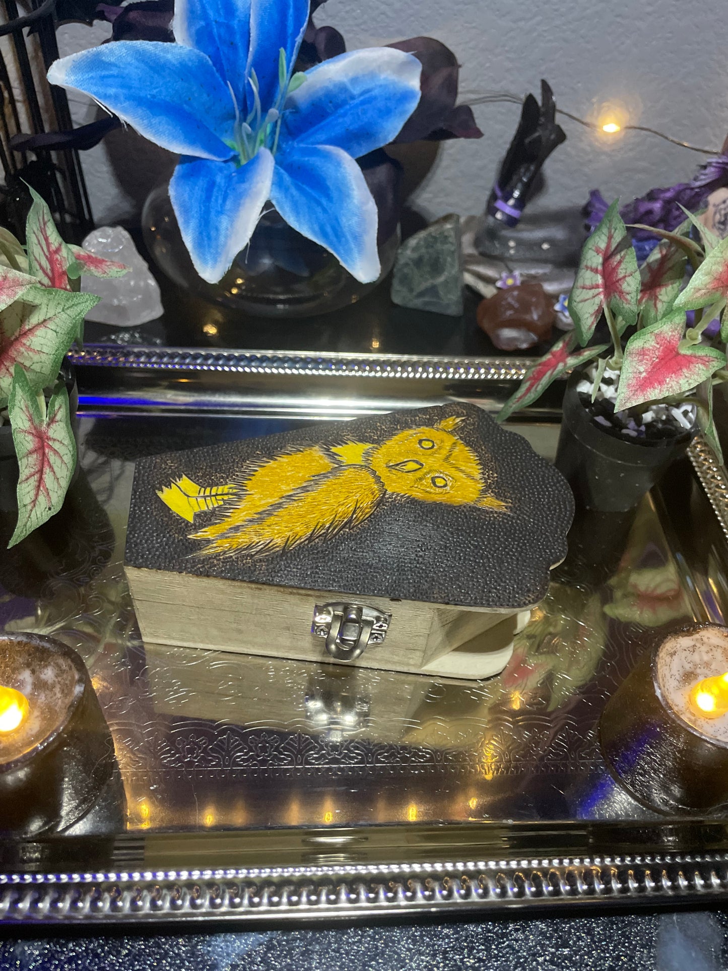 Mini Owl Coffin Trinket Box