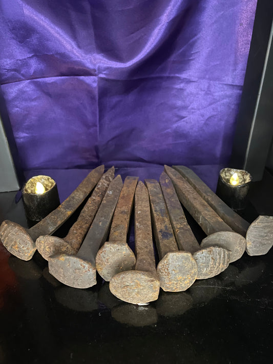 Rusted metal spikes