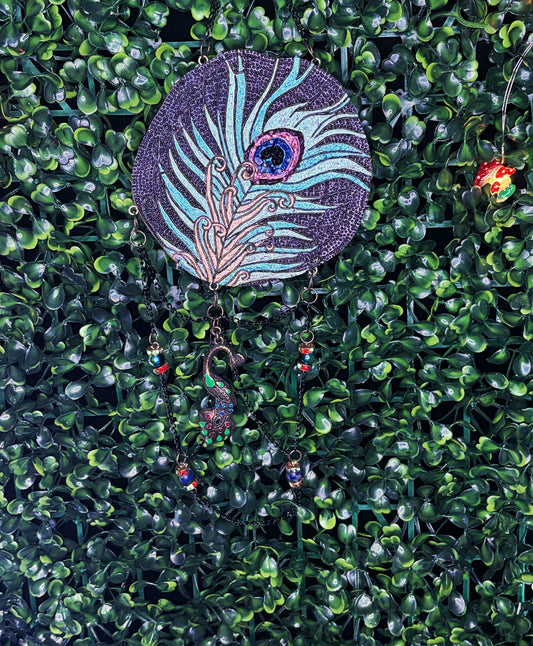 Peacock feather wall decor