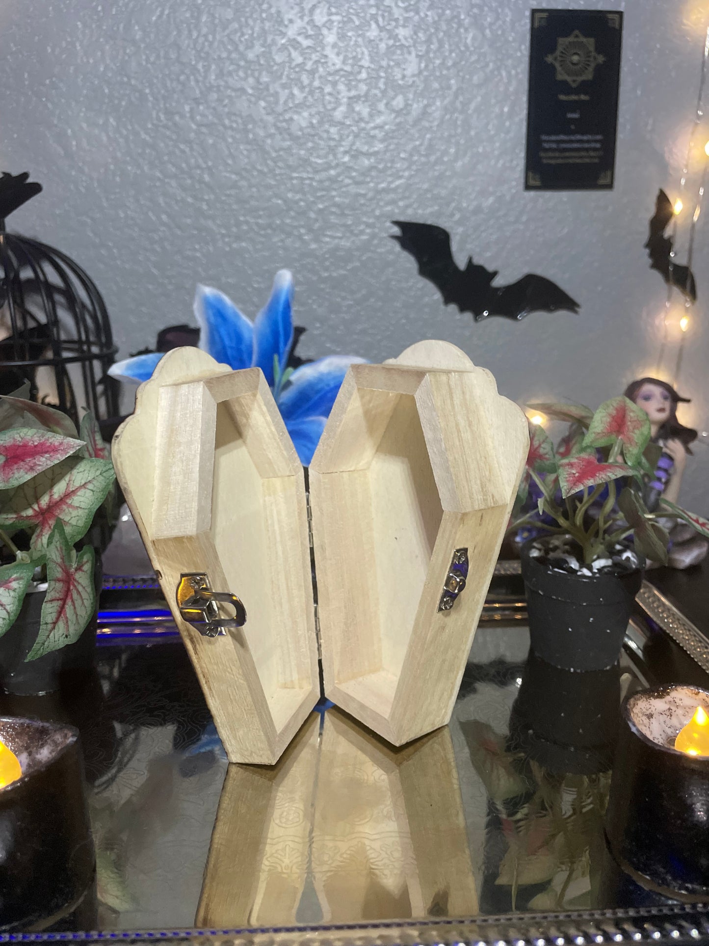 Mini Owl Coffin Trinket Box