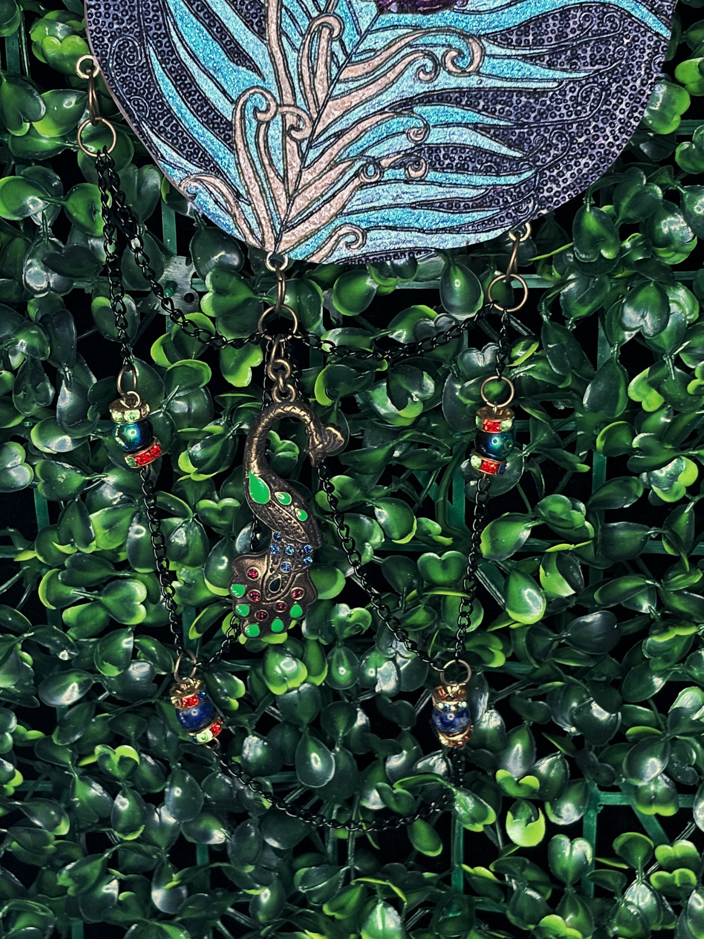 Peacock feather wall decor